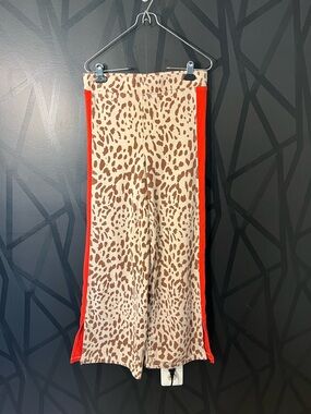 Flare Leg sweats Grayson Threads  Leopard Print Leggings with Red Side Stripe